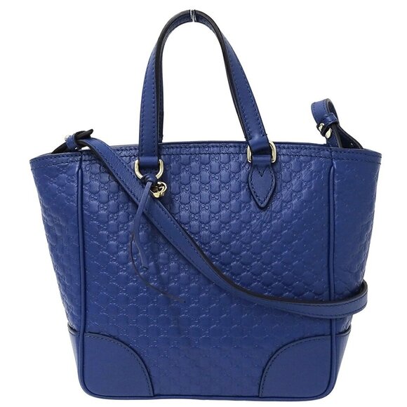 GUCCI Blue Leather Shoulder Bag - Picture 1 of 12